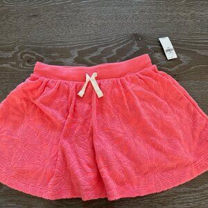 NWT!  Girls Old Navy coral/pink pull on elastic terry cloth skort size Medium 8